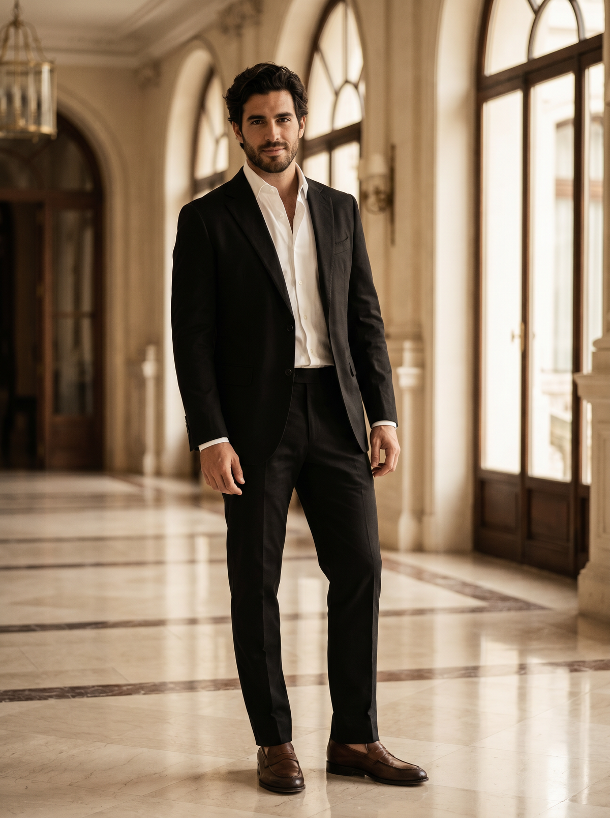 Black Cotton Groomsmen Suit — Custom Made to Measure