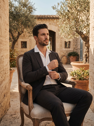 Black Cotton Suit — Custom Made to Measure — 3