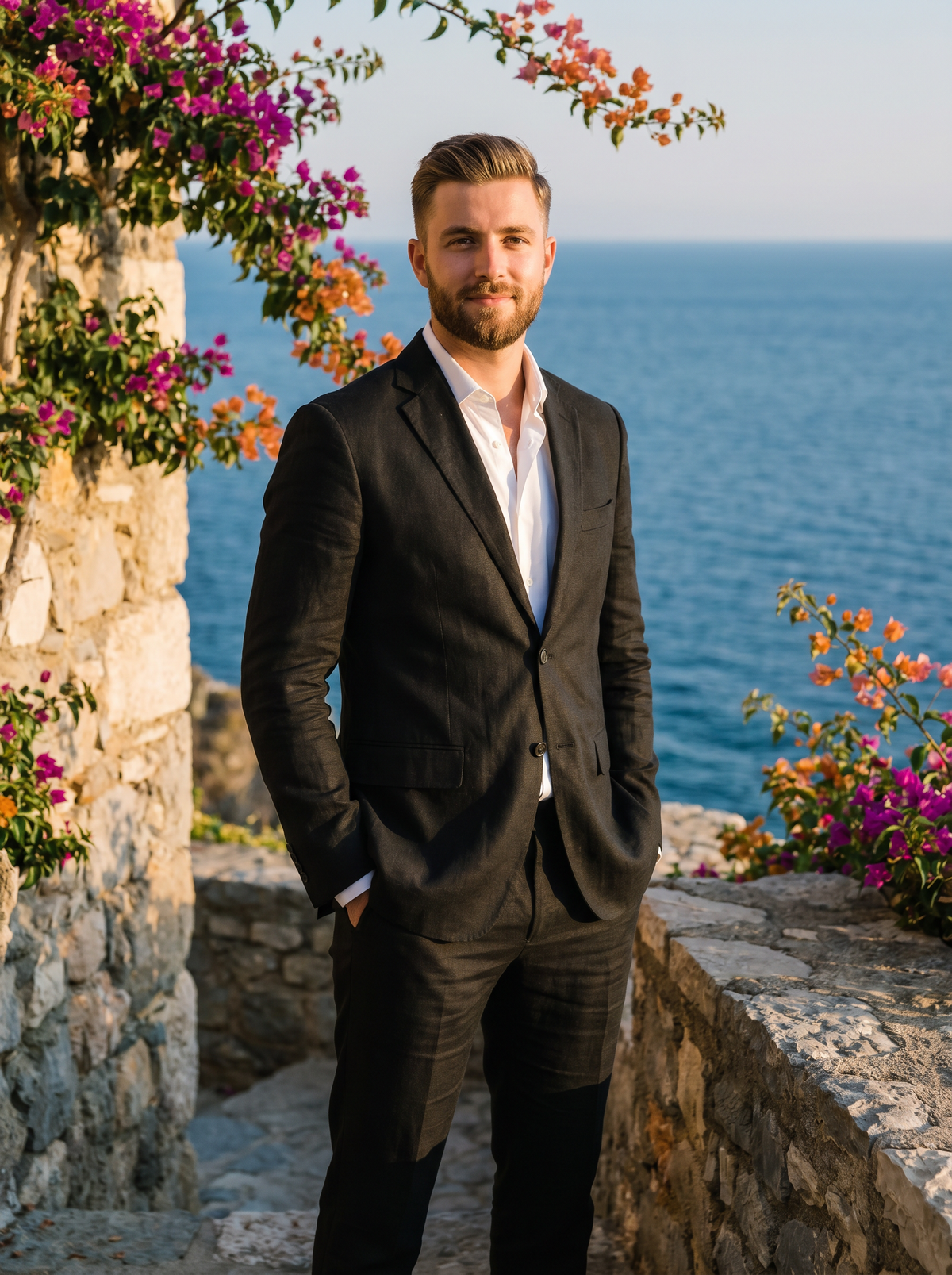 Black Linen Suit — Custom Made to Measure