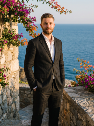 Black Linen Suit — Custom Made to Measure — 1
