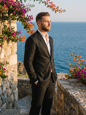 Black Linen Suit — Custom Made to Measure — 2