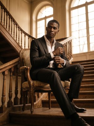 Black Silk Blend Suit — Custom Made to Measure — 3