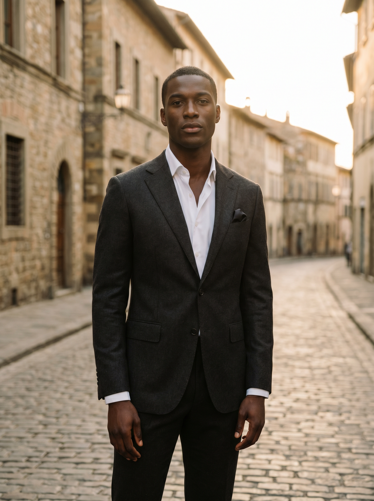 Black Wool Groomsmen Suit — Custom Made to Measure