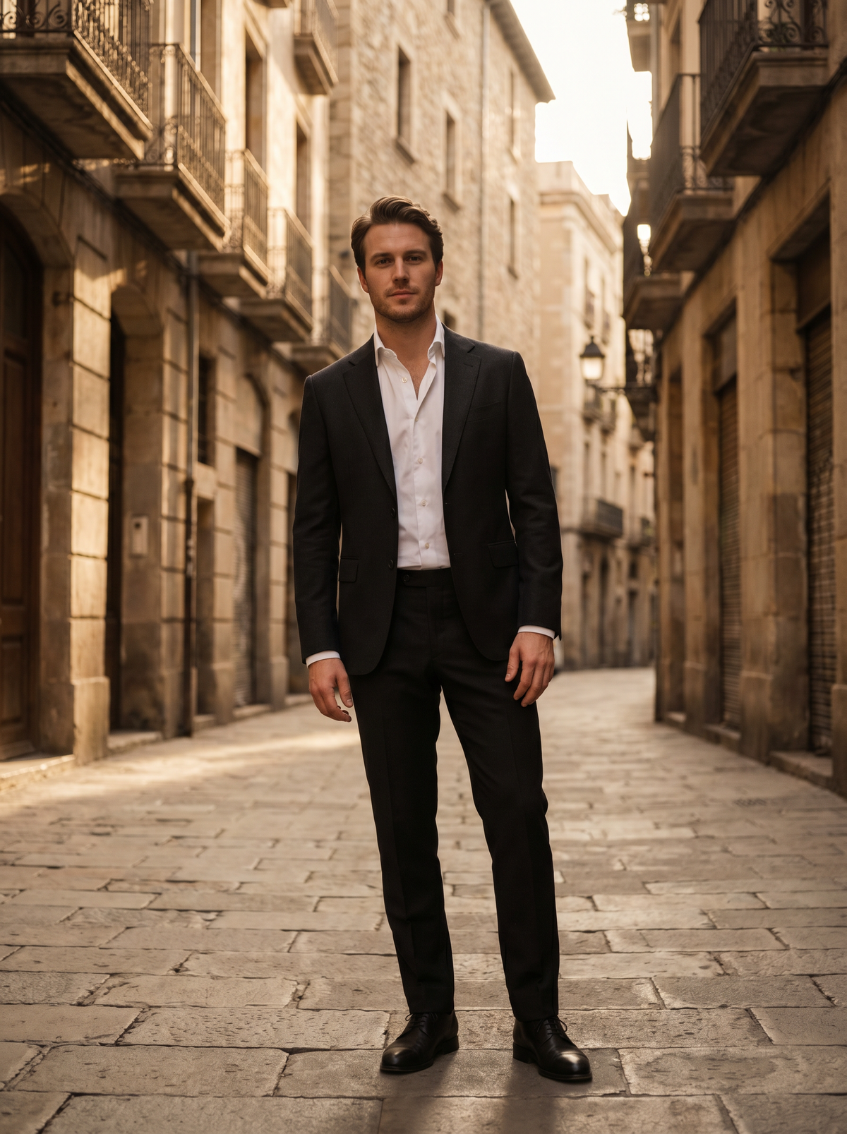 Black Wool Suit — Custom Made to Measure