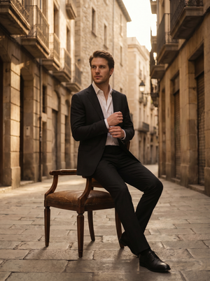 Black Wool Suit — Custom Made to Measure — 3