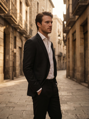Black Wool Suit — Custom Made to Measure — 2