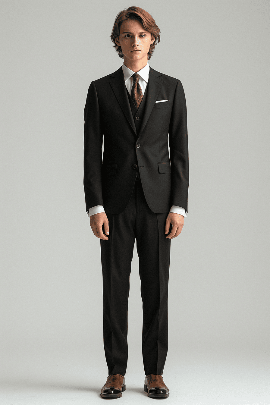 Black Cashmere Blend Suit — Custom Made to Measure