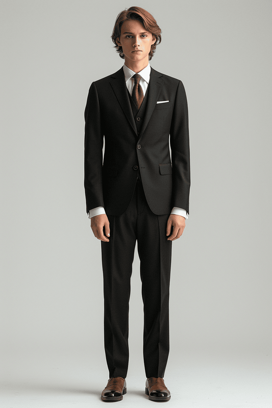 Black Cashmere Blend Suit — Custom Made to Measure