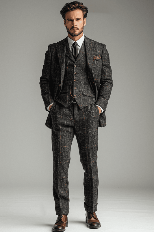 Black Flannel Suit — Custom Made to Measure