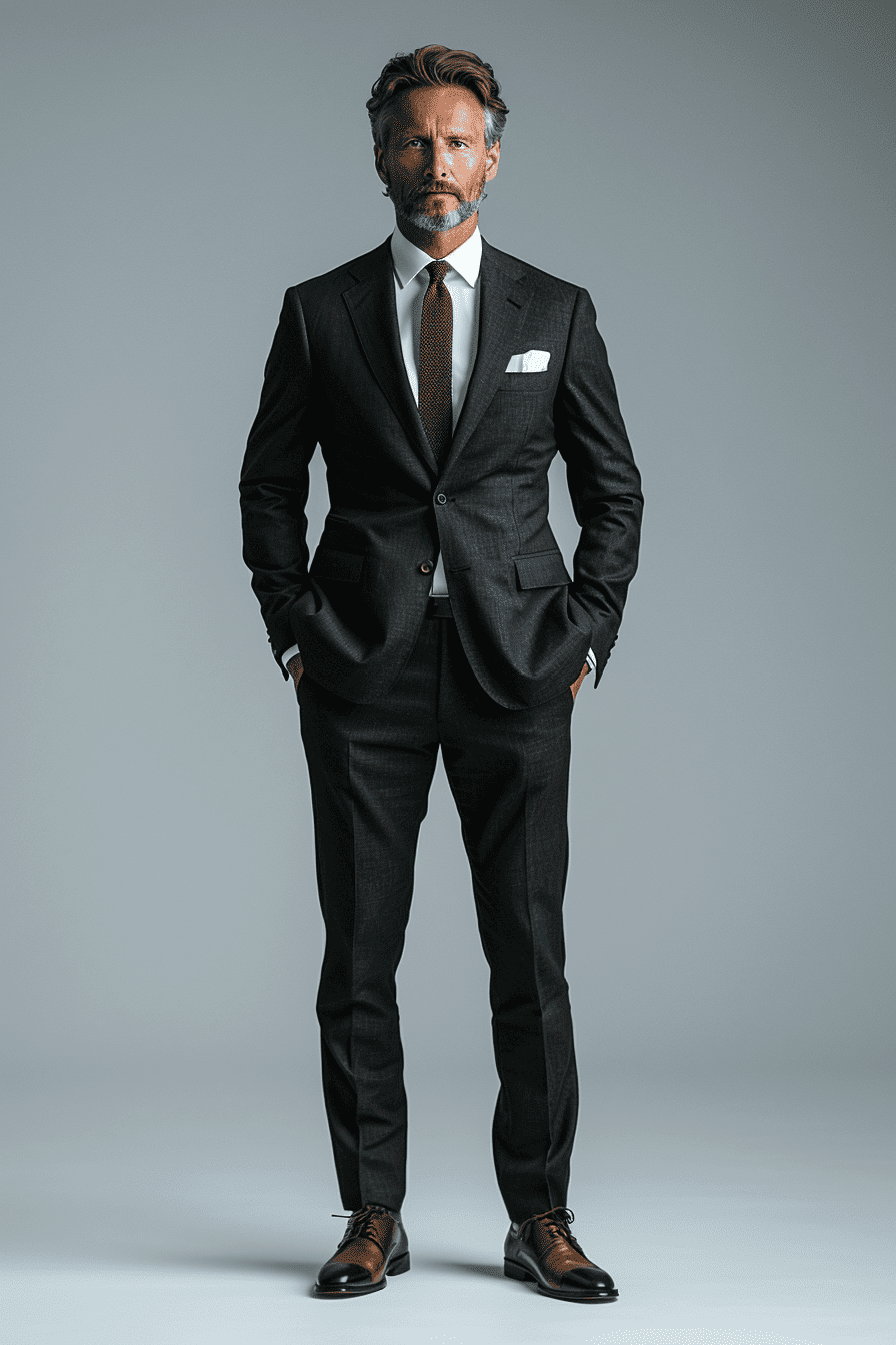 Black Linen Father of the Bride Suit — Custom Made to Measure
