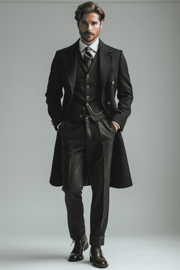 Black Silk Blend Father of the Bride Suit — Custom Made to Measure