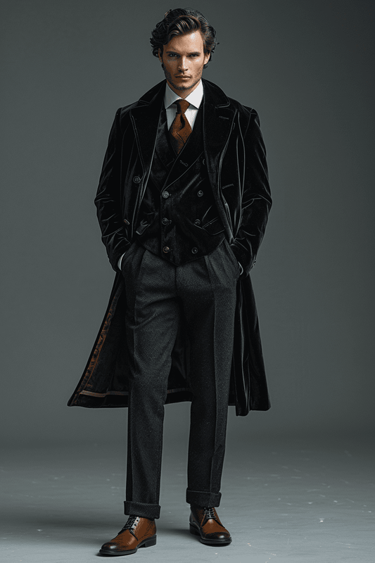 Black Velvet Graduation Suit — Custom Made to Measure