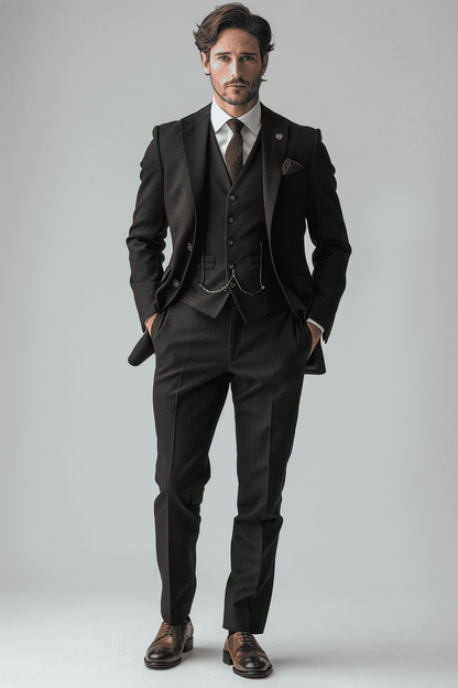 Black Wool Graduation Suit — Custom Made to Measure