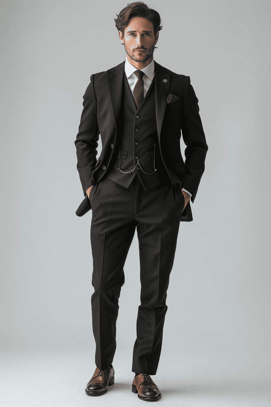 Black Wool Graduation Suit — Custom Made to Measure