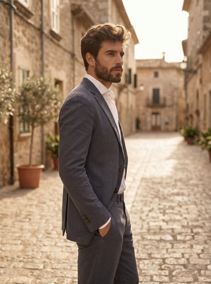 Blue Cotton Suit — Custom Made to Measure — 2