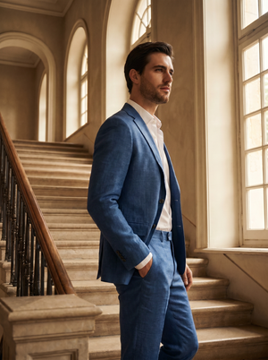 Blue Linen Suit — Custom Made to Measure — 2