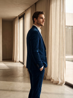 Blue Velvet Groomsmen Suit — Custom Made to Measure — 2
