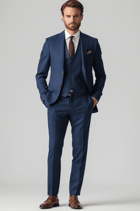 Blue Cashmere Blend Suit — Custom Made to Measure