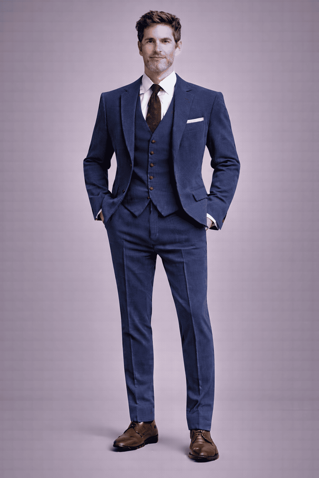 Blue Linen Father of the Bride Suit — Custom Made to Measure