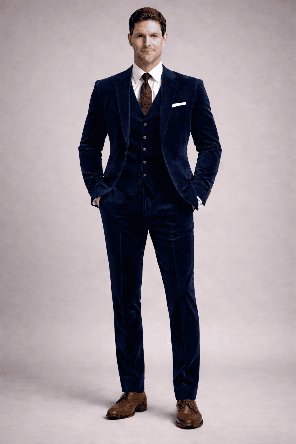 Blue Velvet Slim Fit Suit — Custom Made to Measure
