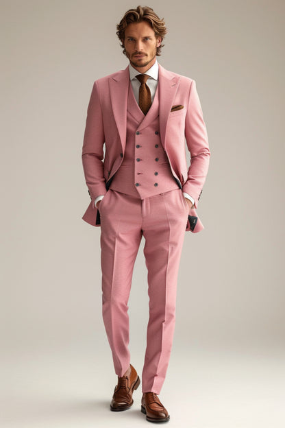 Blush Pink Cotton Graduation Suit — Custom Made to Measure