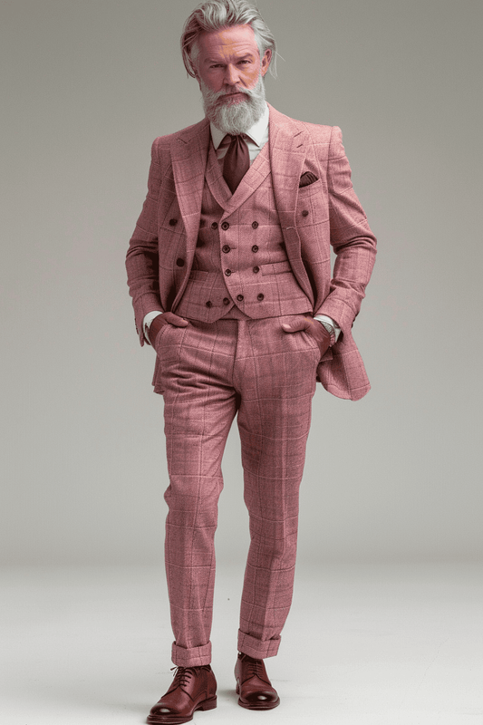 Blush Pink Cotton Father of the Bride Suit — Custom Made