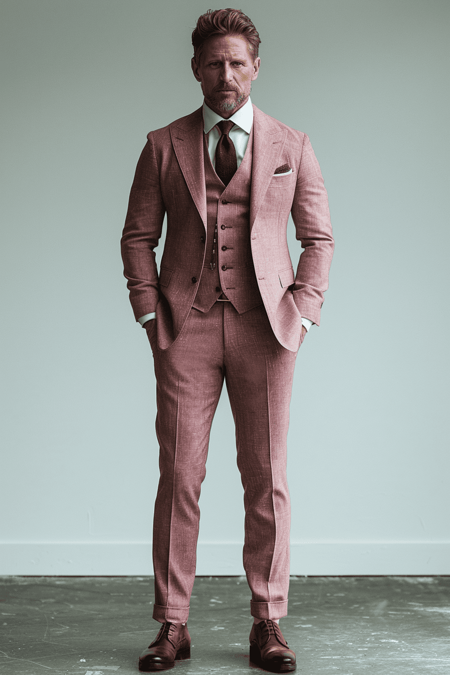 Blush Pink Linen Graduation Suit — Custom Made to Measure
