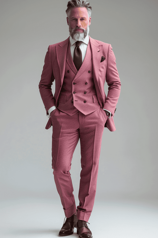Blush Pink Silk Blend Father of the Bride Suit — Custom Made
