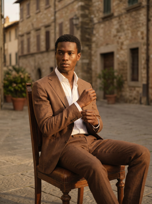 Brown Linen Suit — Custom Made to Measure — 3