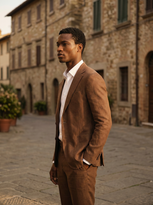 Brown Linen Suit — Custom Made to Measure — 2