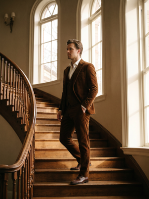 Brown Velvet 3-Piece Suit — Custom Made to Measure — 2