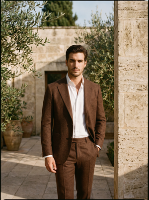 Brown Wool Groomsmen Suit — Custom Made to Measure — 1
