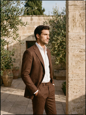 Brown Wool Groomsmen Suit — Custom Made to Measure — 2