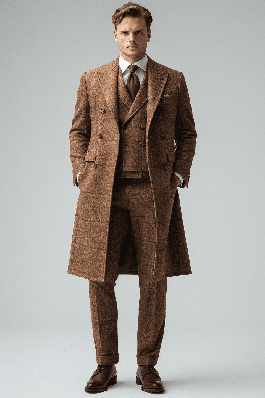 Brown Cashmere Blend Suit — Custom Made to Measure
