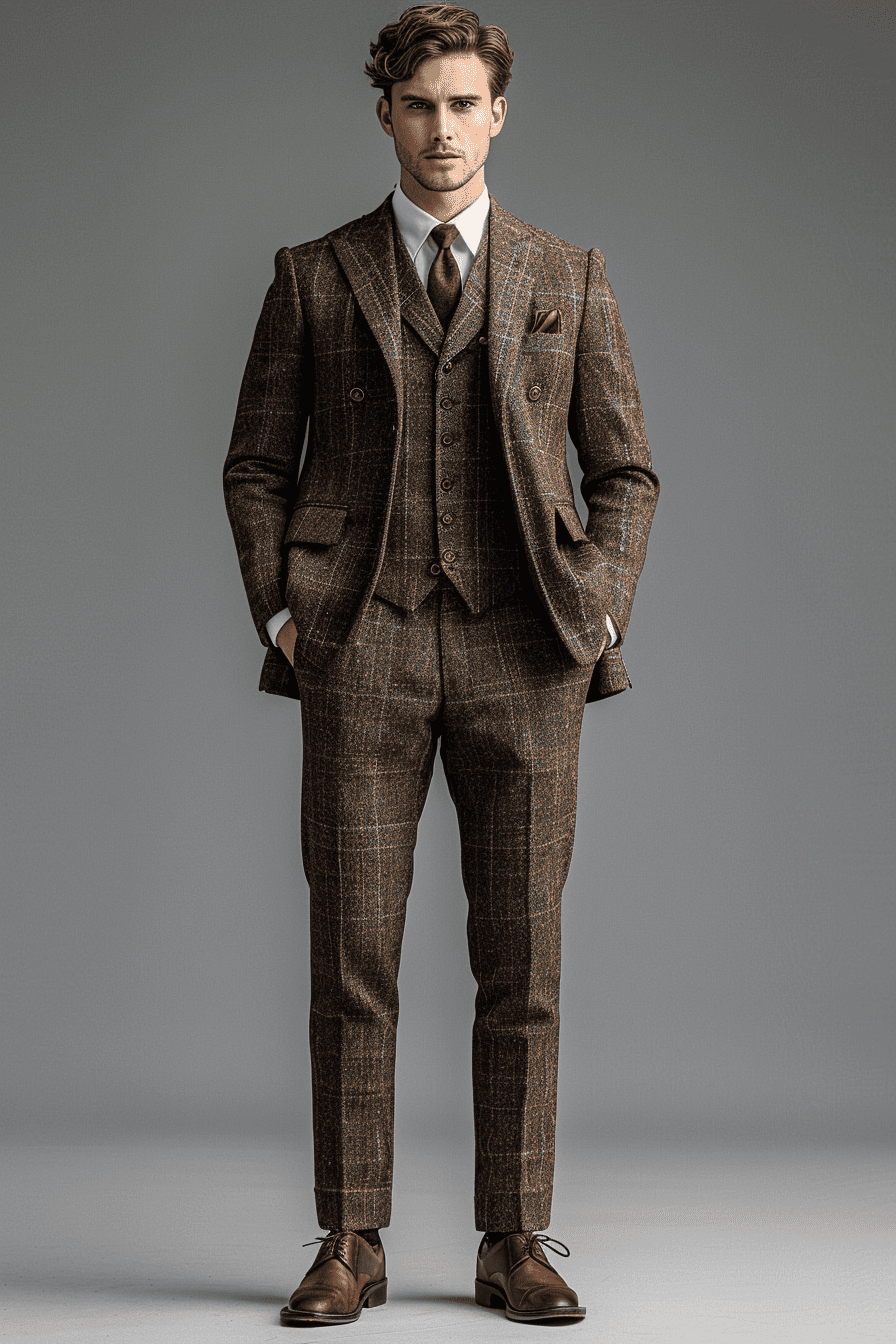 Brown Cotton Father of the Bride Suit — Custom Made to Measure