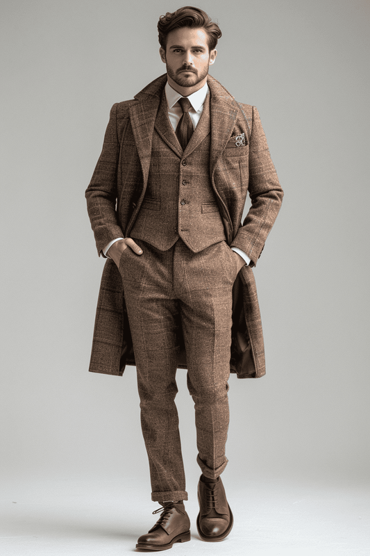 Brown Cotton Graduation Suit — Custom Made to Measure