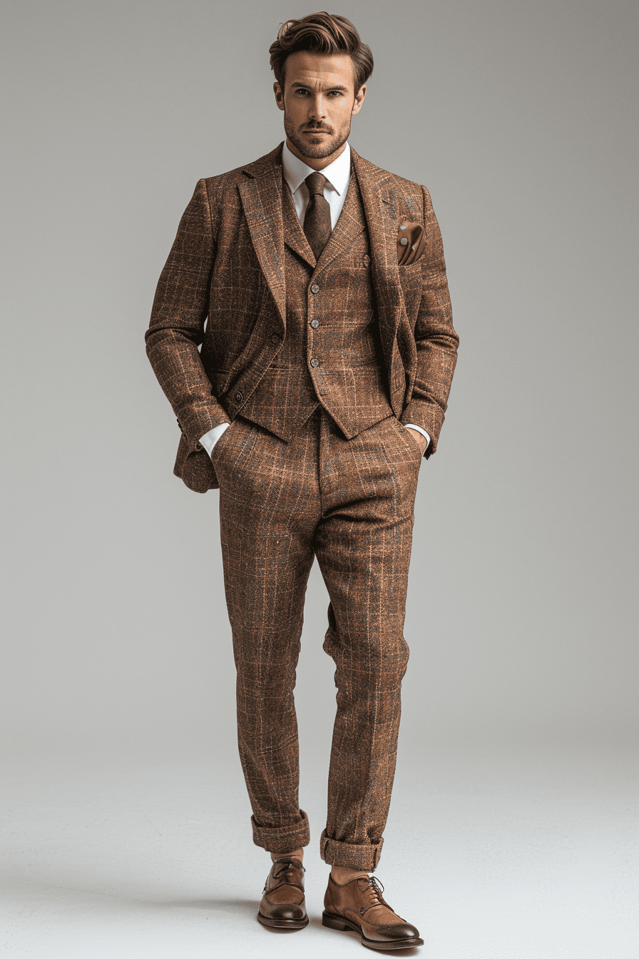 Brown Flannel Suit — Custom Made to Measure
