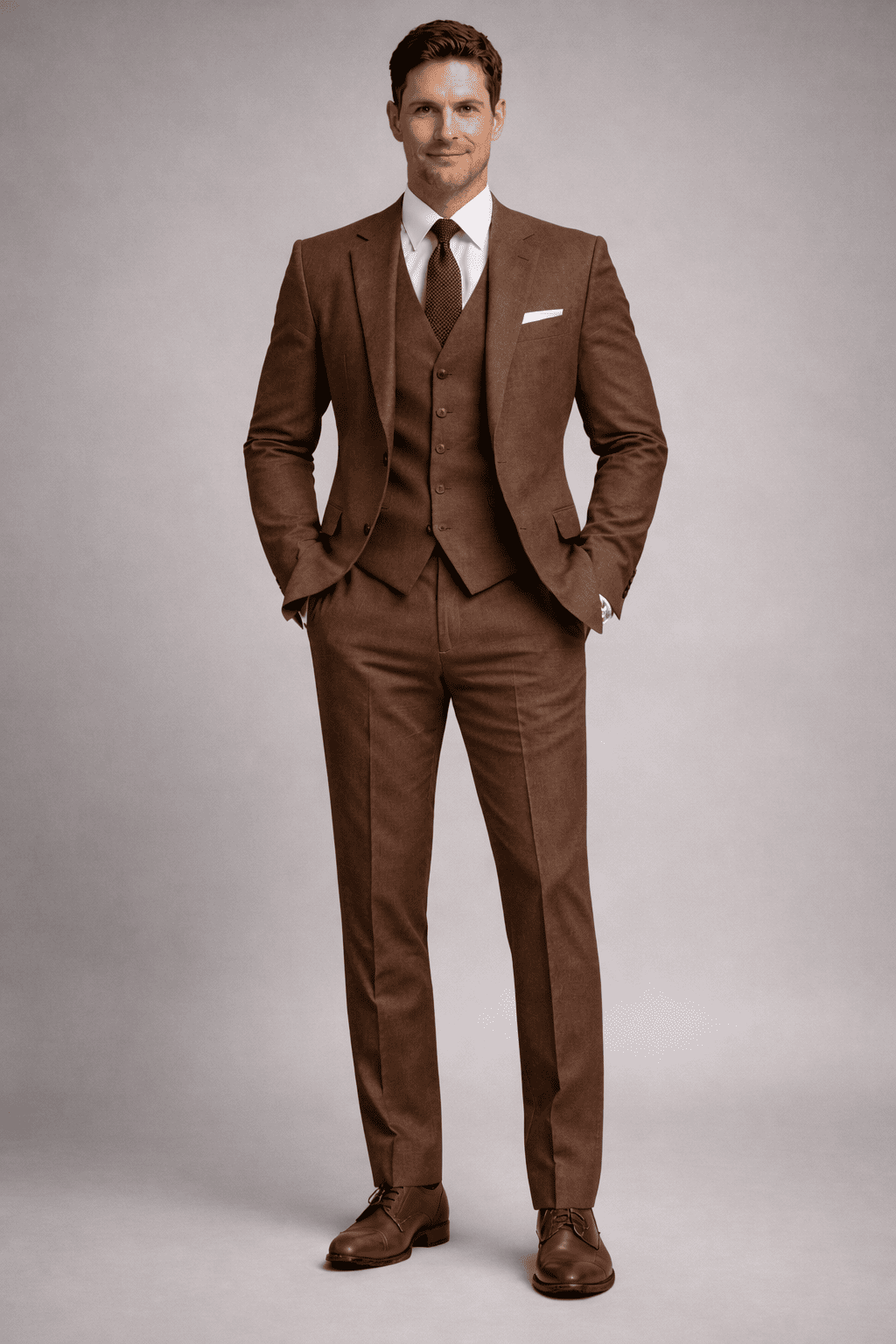 Brown Linen Father of the Bride Suit — Custom Made to Measure