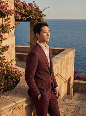 Burgundy Cotton Suit — Custom Made to Measure — 2
