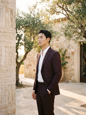 Burgundy Silk Blend Suit — Custom Made to Measure — 2