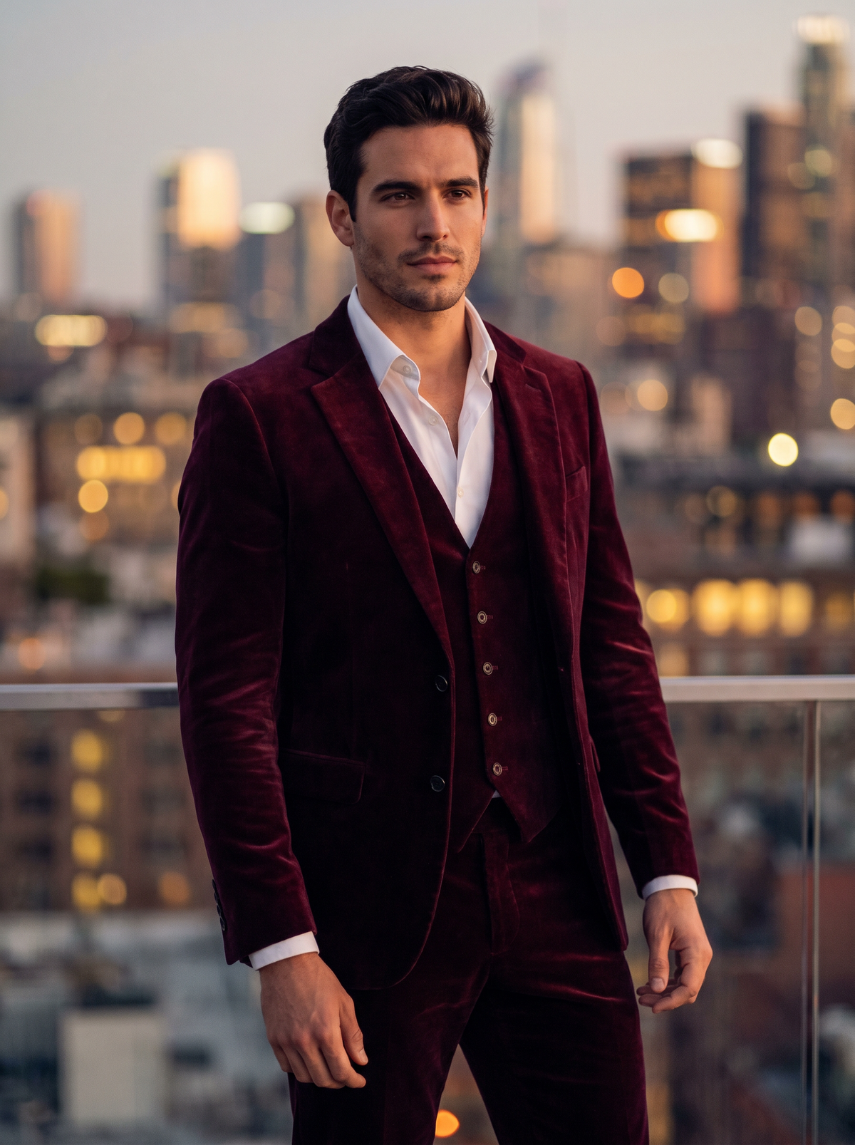 Burgundy Velvet 3-Piece Suit — Custom Made to Measure