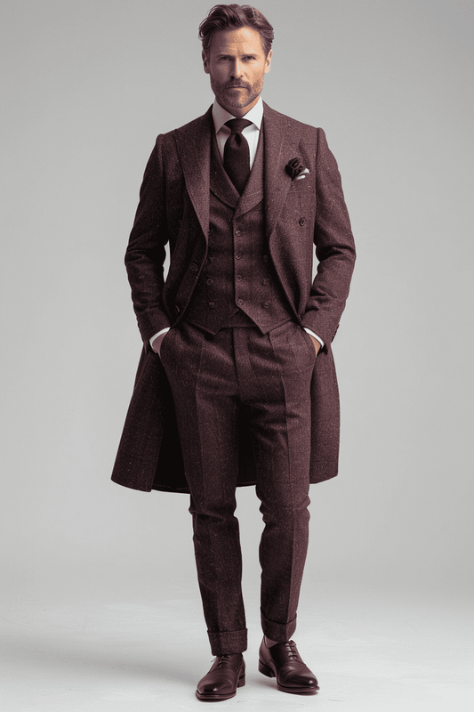 Burgundy Silk Blend Father of the Bride Suit — Custom Made