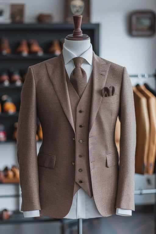 Light Brown Linen Suit — custom made to measure men's suit by SuitedNoir