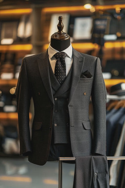 Dark Grey Linen Suit — custom made to measure men's suit by SuitedNoir