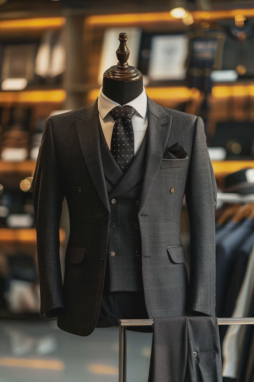 Dark Grey Linen Suit — custom made to measure men's suit by SuitedNoir