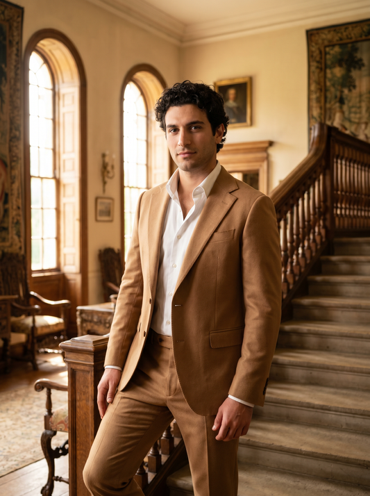 Camel Wool Suit — Custom Made to Measure - front view