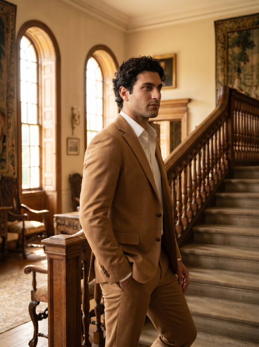 Camel Wool Suit — Custom Made to Measure - side view