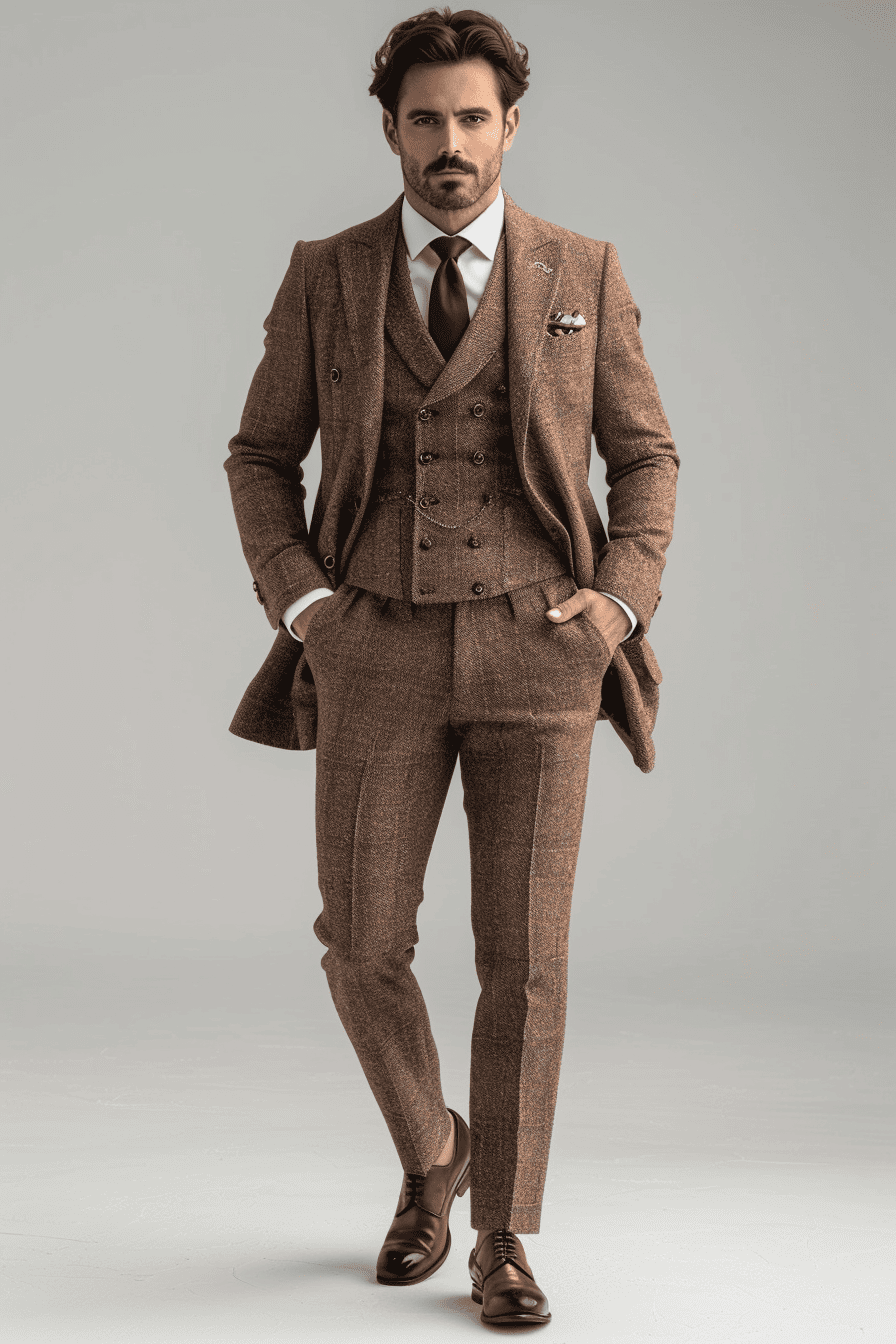 Camel Flannel Suit — Custom Made to Measure