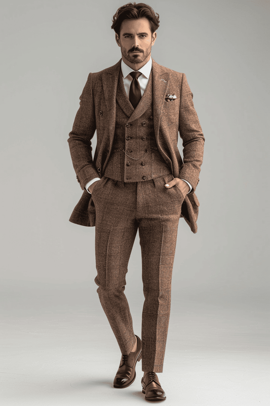 Camel Flannel Suit — Custom Made to Measure