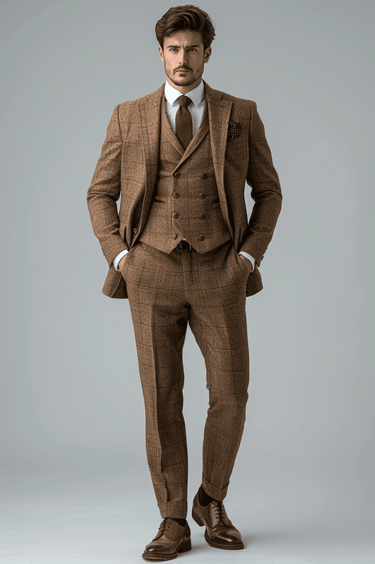 Camel Linen Graduation Suit — Custom Made to Measure